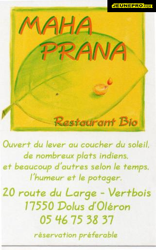 MAHA PRANA  Restaurant Bio